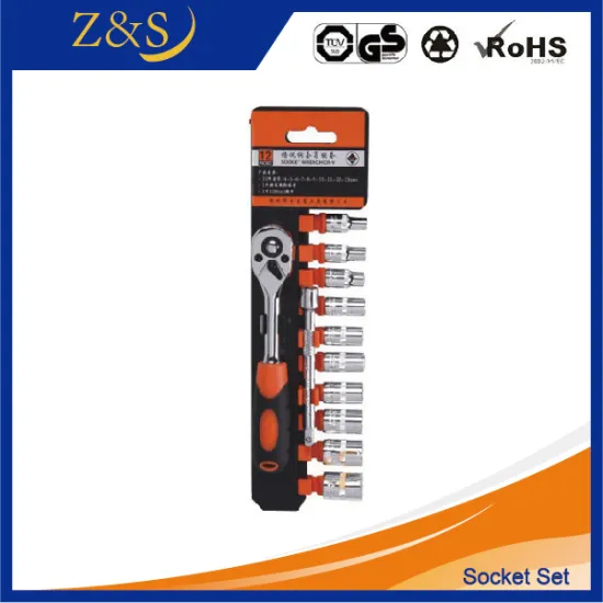 12 pcs 3/8"dr.Socket Set With Ratchet Wrench and Extension Bar