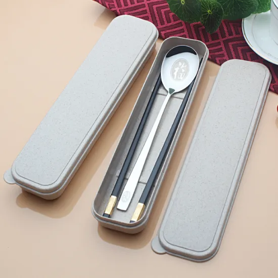 2-piece Stainless Steel Tableware Set Spoon Chopsticks