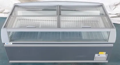 Combined sliding glass door freezer with big windows