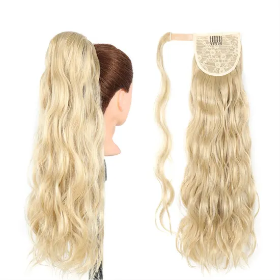 Wholesale Natural Color Chorliss For Afro Women Kinky Curly Hairpiece Clip In Wrap Around Magic Synthetic Ponytail Extensions