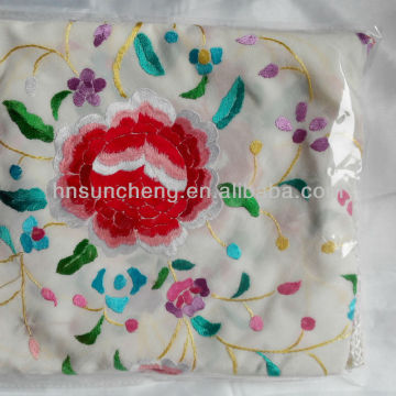 White Spainish flamenco piano big shawl with flower patterns stock -100% handmade Chinese silk embroidery-135cm