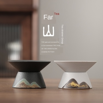 Filtro imbuto del filtro tè giapponese disegnato a mano per ceramica