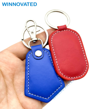 Wholesale Custom Logo Access Control RFID Leather Keychains