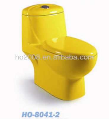 cheap sanitary ware water one piece closet seat yellow color Ho 8041-2