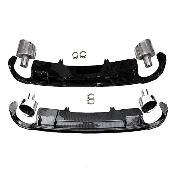 Rear Bumper Lip and Diffuser for 2017-2019 Audi A4 B9 S-line Facelift