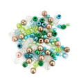 Assorti des perles de Noël en plastique épais coloré coloré