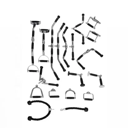 Body Building and Gym Workout Equipment: Pull Back Device and Handle Sets