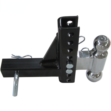 Adjustable Towing Hitch with Dual Ball and 2" Receiver Mount Shank