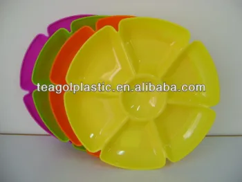 Plastic round tray 7 divisions with flower shape #TG22125