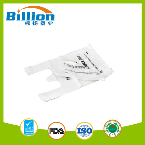 Custom Printed Biodegradable Transparent HDPE Packaging T-Shirt Plastic Bag