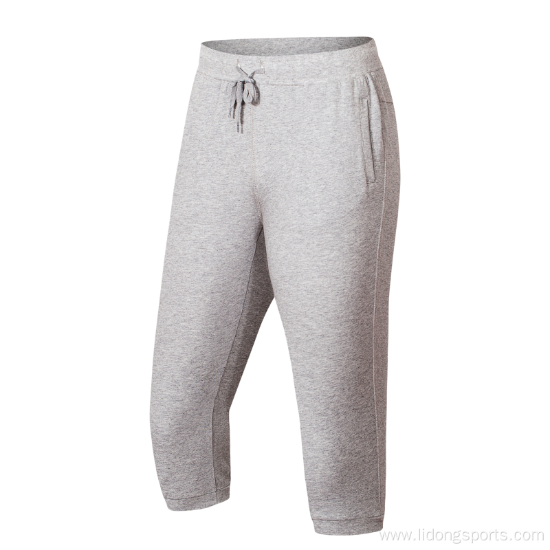 men jogger sport half cropped trousers pants