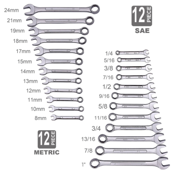 YUHANG 24-in-1 All-Purpose Master Spanner Combination Wrench Set with Roll-up Pouch