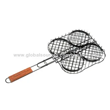 Non-stick Hamburger Grilling Basket, Holds Up to 4 Burgers