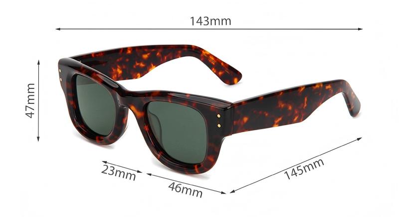 Mellume Unisex Chunky Square Acetate Fashion Sunglasses ME2122-size