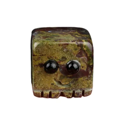 Wholesale Natural Bloodstone Gemstone Cube Ornaments: Handcrafted Spirit Style Decorations