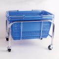 Chrome Supermarket Metal Shopping Basket Holder