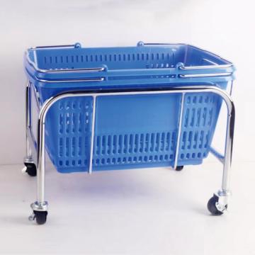 Chrome Supermarket Metal Shopping Basket Holder