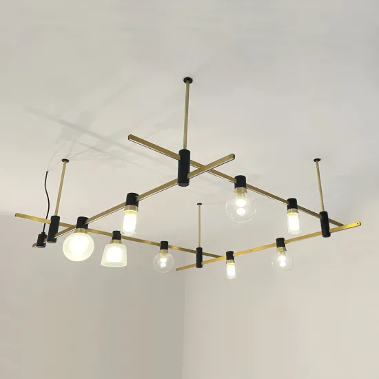 LuxHolic Vintage Luxury Glam Hanging Bar LED Kitchen Island Modern Chandelier - Black and Gold Pendants