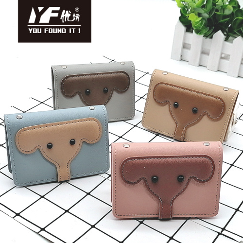 Cartoon elephant pattern PU credit id card holder