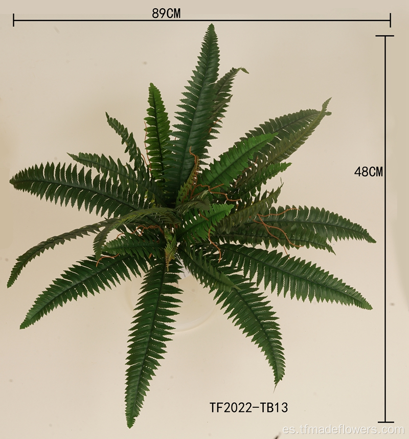 Plantas artificiales de helecho de Boston