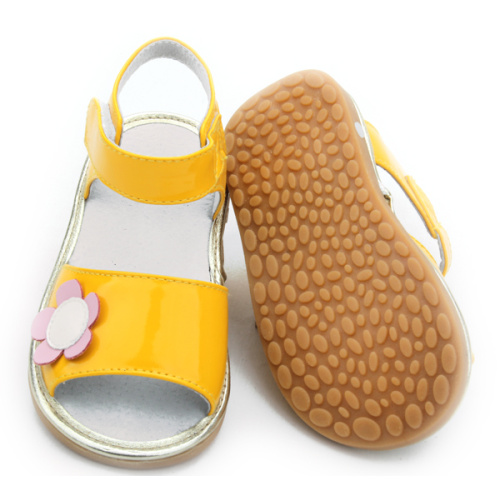 kids squeaky shoes Wholesales Shiny Yellow Baby Squeaky Shoes Manufactory