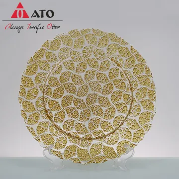 Colored Clear Rattan Knit Pattern Charger Plates