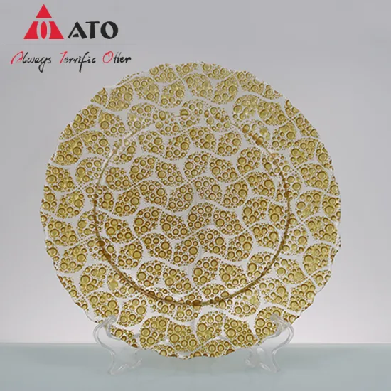 Colored Clear Rattan Knit Pattern Charger Plates