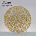 Colored Clear Rattan Knit Pattern Charger Plates