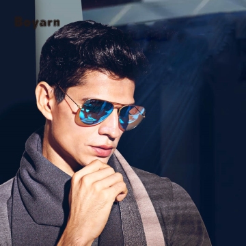 Boyarn UV400 Polarized Sunglasses - Titanium Frame Fashion Sun Glasses for Men and Women