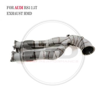 HMD High Performance Catalyzed Exhaust Downpipe For AUDI RS3 TTRS 2.5T 2017 Up With Cat Heat Shield Exhaust Pipes