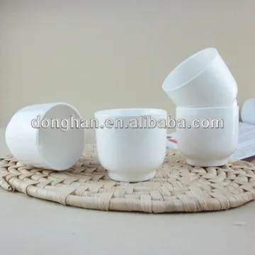 plain white ceramic mug with no handle