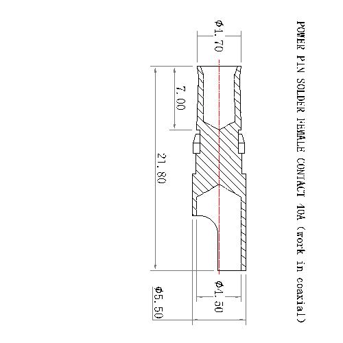 CP11F-21X 13 POWER PIN SOLDER FEMALE CONTACT 40A(work in coaxial)