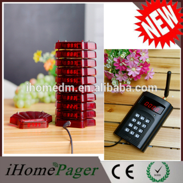 Fast food dining hall wireless queue paging system