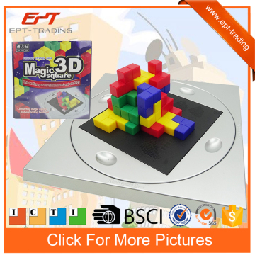 Intelligent 3d cube puzzle game linking square cube
