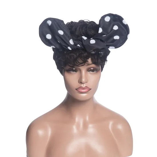 Aishili wholesale nature wave synthetic fiber wig with headband attached wigs for women