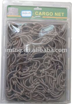 Elastic cargo net made of PP and latex with 16 nylon hooks