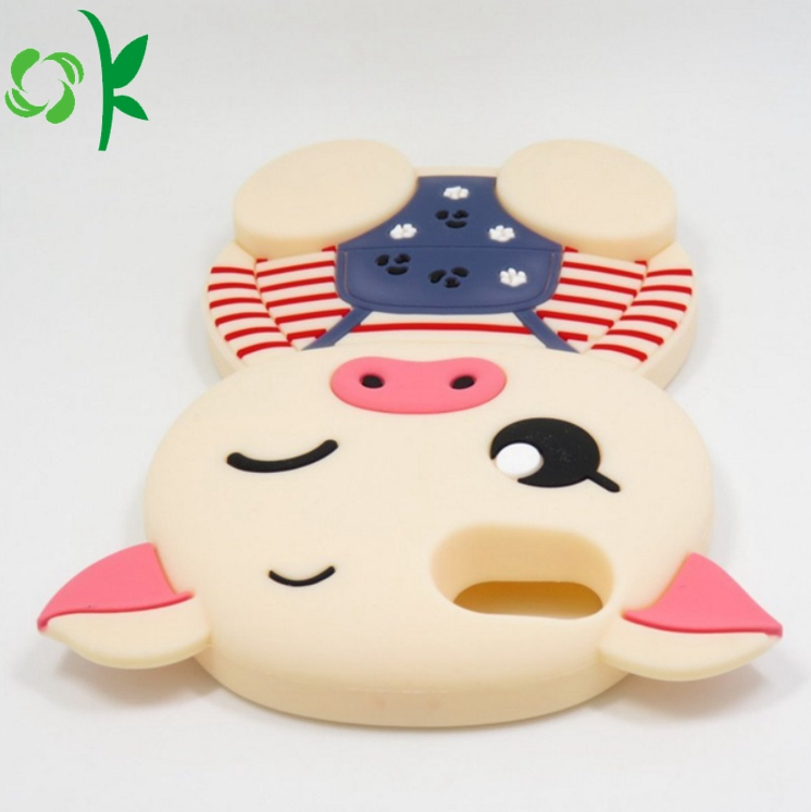 Cartoon Design Pig Shape Silicone Phone Case