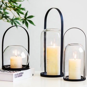 Vintage Black Metal Glass Candle Containers for Weddings