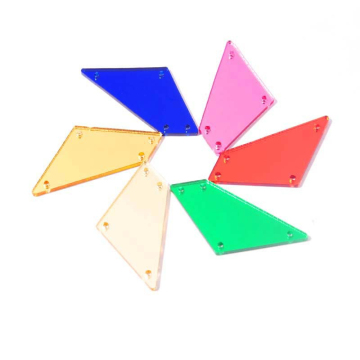 500pcs Bags of Hot Selling Fashion Flat Back Sew-on Triangle Acrylic Mirror Pieces: DIY Mirrored Rhinestones