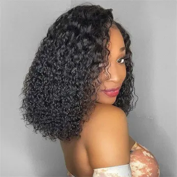 T Part Lace Curly Lace Front Wig Human Hair 20 inch Kinky Curly Human Hair Wigs Wet And Wavy Lace Front Wigs For Black Women
