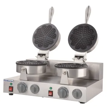 Hot Sale 2-Plate Heart Shop Commercial Industrial Electric Egg Baby Waffle Pan Maker