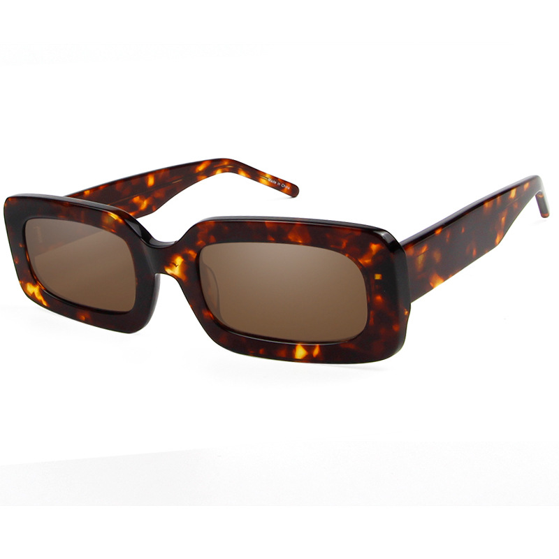 Men Square Polarized Acetate Sunglasses