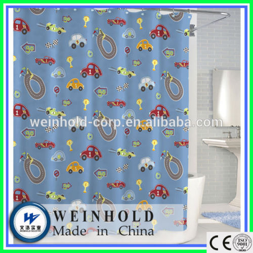 Printed PEVA CPE shower curtain, customised print available