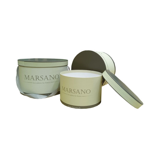 Tea flower Flat edge round paper tube box
