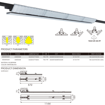 RONSE Anti Glare Linear Light Strip for Offices, Supermarkets, and Hospitals