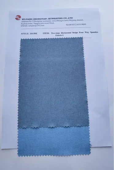Two-tone Horizontal Stripe Four Way Spandex Fabric-1