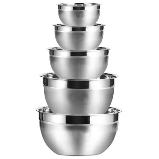 Hot Sale Premium Stainless Steel Mixing Bowls & Salad Bowl Storage Set for Kitchen