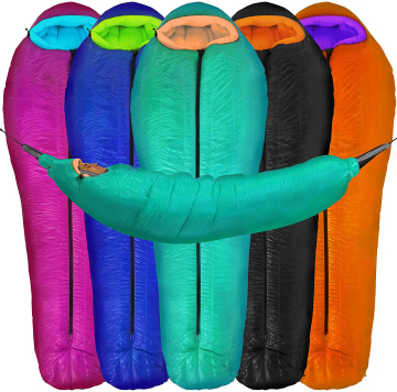 Windproof DUCK Down Mummy Sleeping Bag for Cold Weather Camping and Hiking