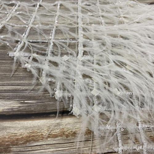 Lilied Bridal Veil Feather Embroidery Fabric