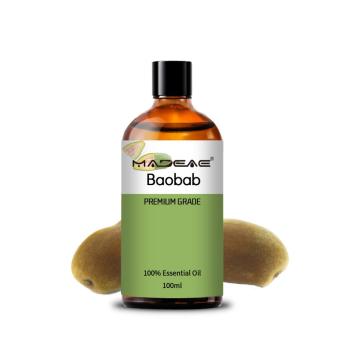 100% Dingin murni ditekan kuku kulit alami yang tidak dimurnikan dan minyak pelembab organik Baobab Minyak